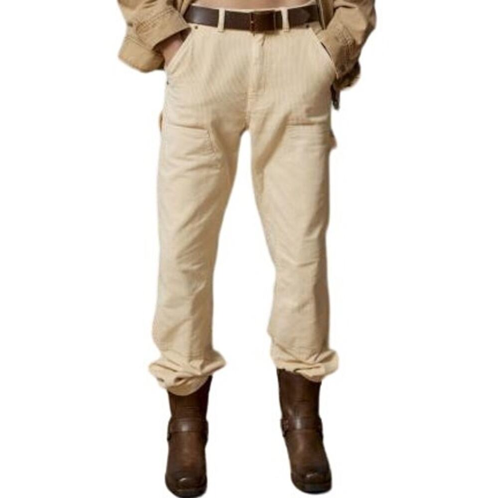 Urban Outfitters BDG Corduroy Carpenter Baggy Pant 100% Cotton Cream 10 NWT